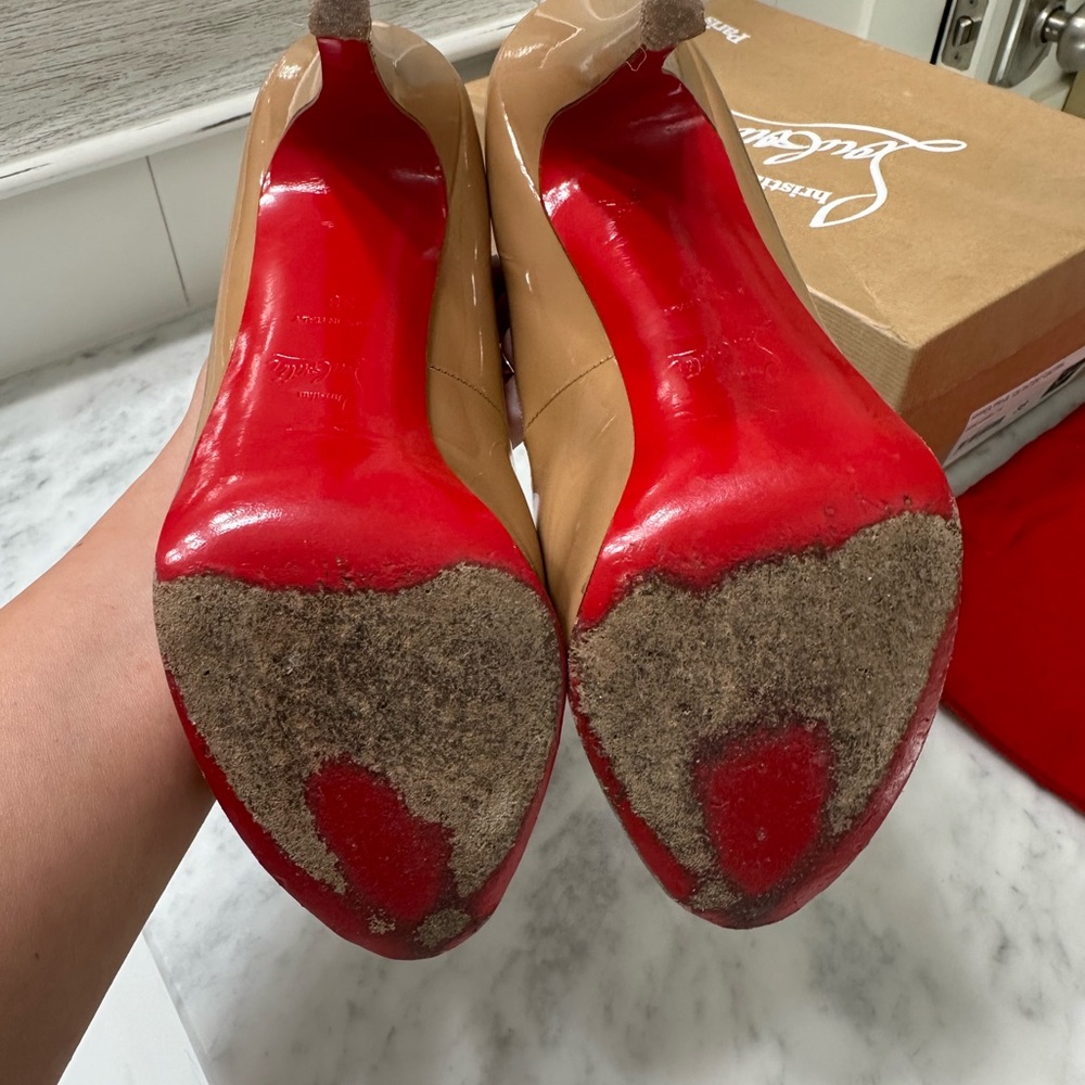 CHRISTIAN LOUBOUTIN Hyper Prive 120 Patent Leather Camel size 38 - Picture 7 of 11